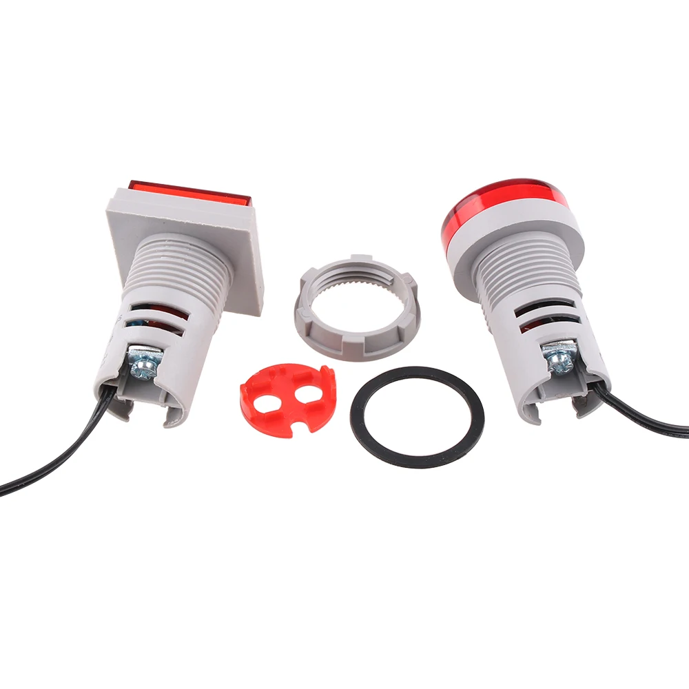 22Mm Nhựa Mini LED Đa Năng-20-119 C 50-380V AC Màu Xanh Dương Đỏ Trắng màu Vàng Xanh Lá Phi Công Ánh Sáng Đồng Hồ Đo Nhiệt Độ
