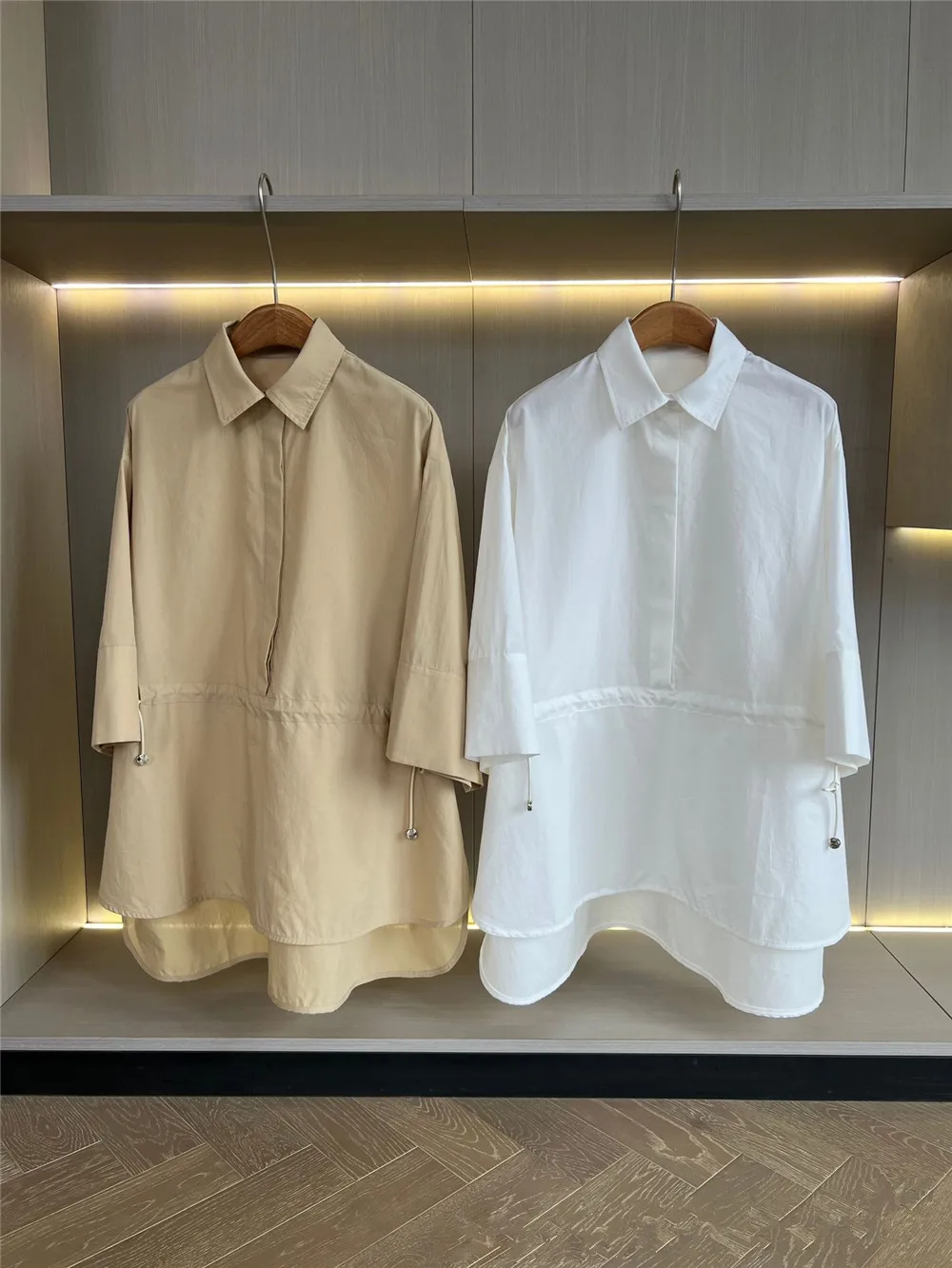 

25 Spring/Summer Ladies Half Sleeves Shirt Loose Drawstring Blouse Tops