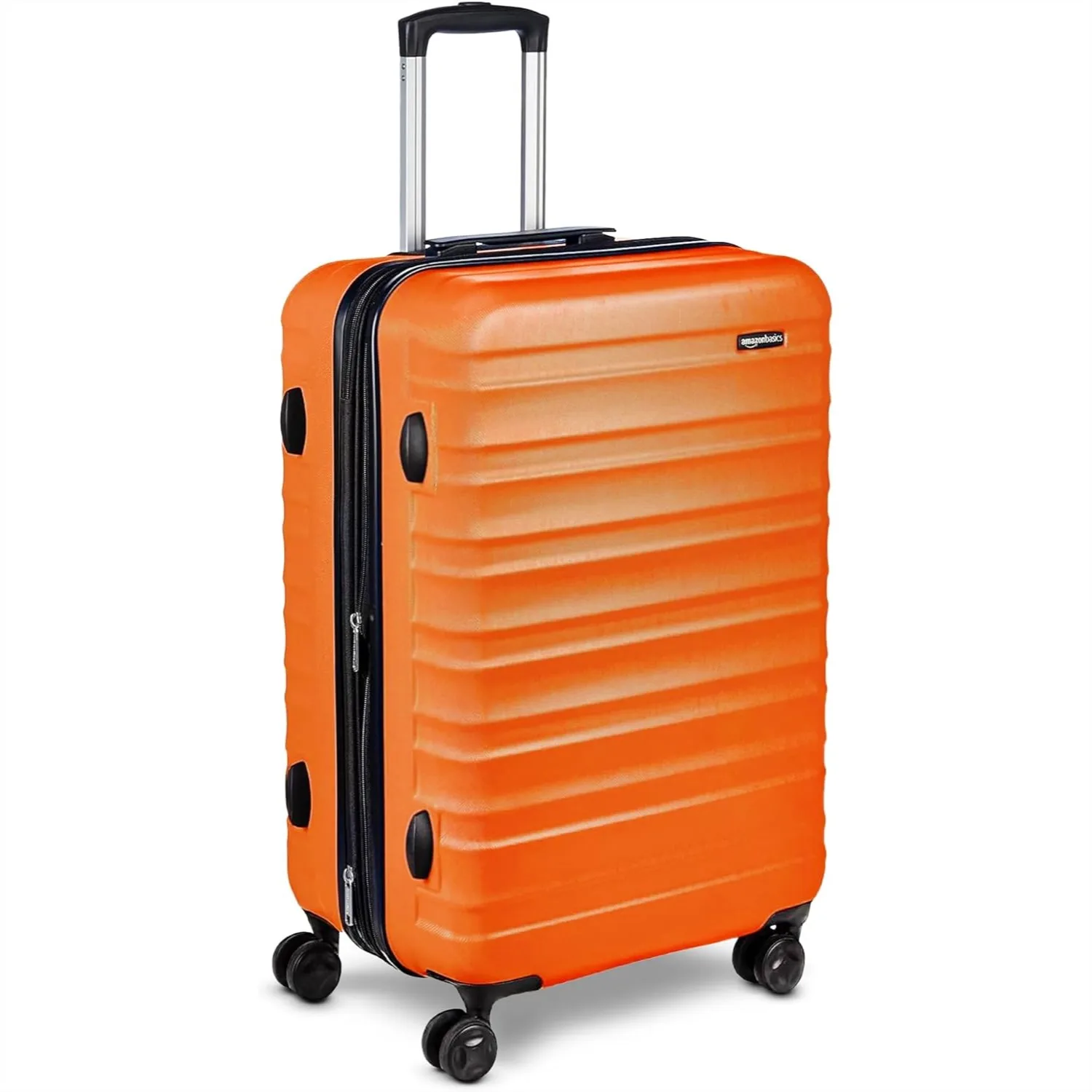 

26" Hardside Medium Checked Luggage with Wheels, Expandable Suitcase for Travel, Scratch-Resistant Shell, Orange