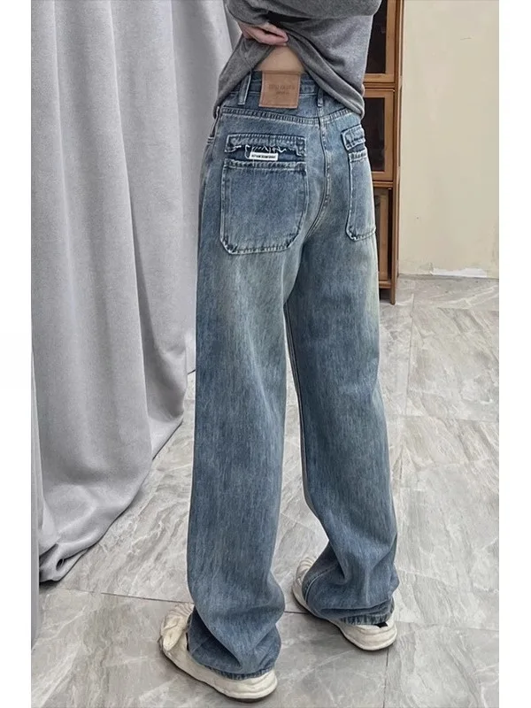 بنطال ذو قصة أرجل واسعة Y2K جلد نسائي شتوي سروال قصير مبطن بالصوف سميك مضاد للبرد ليلاً نحى الطبقات بطانة مزدوجة الطبقات مريحة