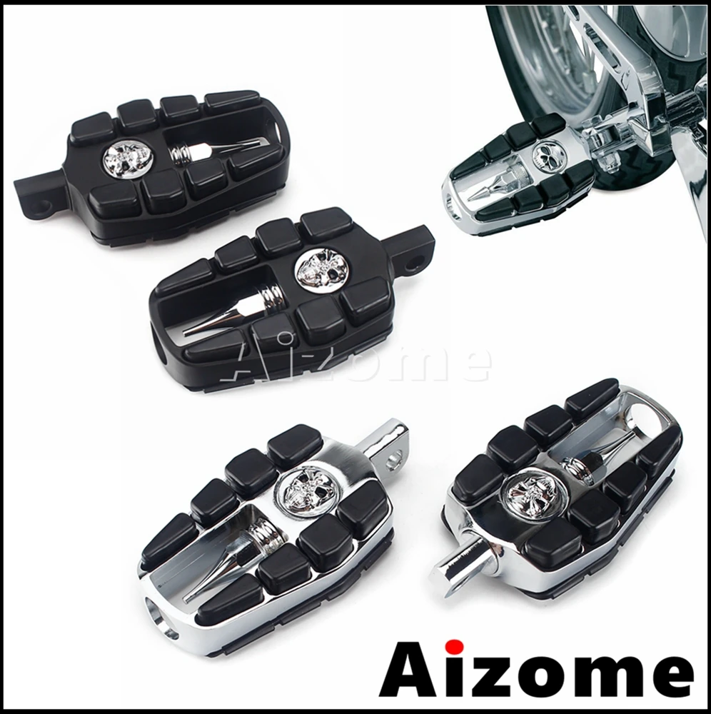 

Motorcycle Zombie Skull Foot Rest Male Mount Footrest Footpegs For Harley Dyna Softail Fat Boy Street Bob Touring Glide FLH FLT