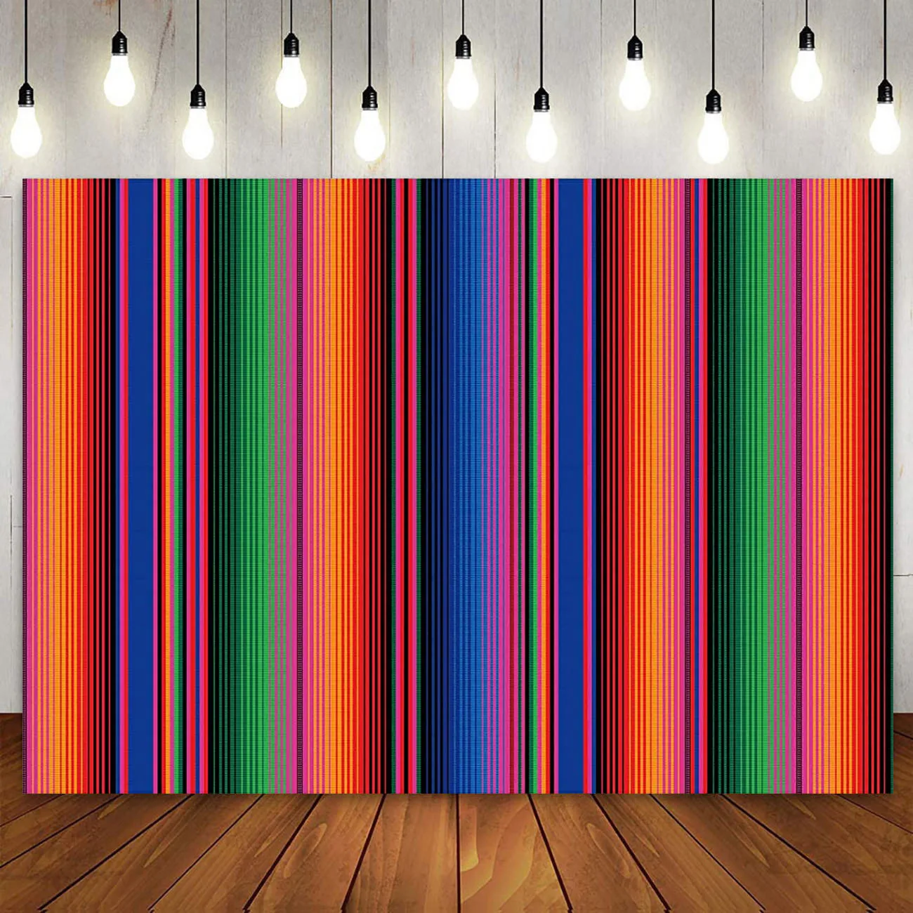 

Mexican Theme Fiesta Cinco de Mayo Party Backdrop Photography Background Colorful Rug Stripes Pattern Banner Vinyl Fabric 7x5ft