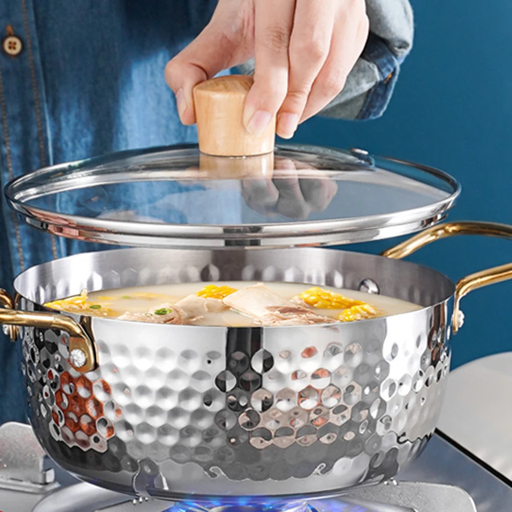 

Stainless Steel Instant Noodle Pot Multi-functional Cooking Pots Korean Ramen Soup Stock Kitchen Hot Practical Household
