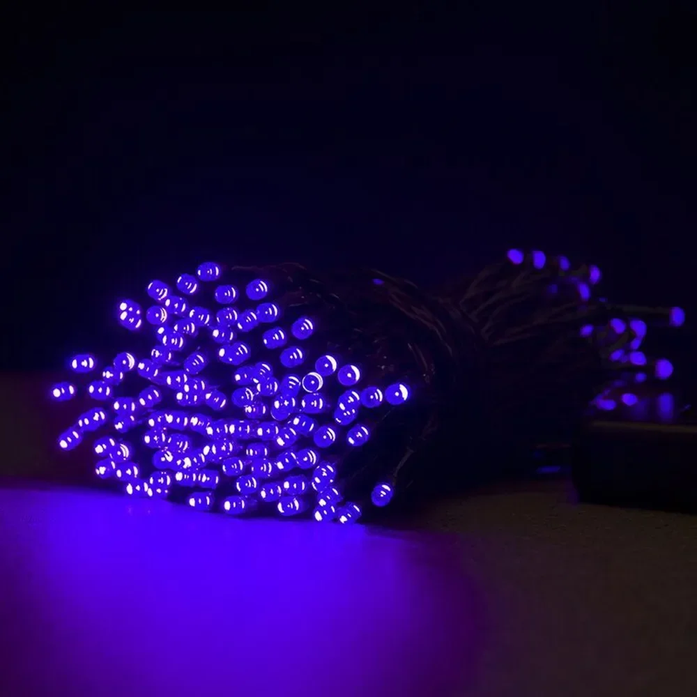 8 ألوان في الهواء الطلق ضوء الشمس حديقة دافئة/أرجواني/RGB LED قطاع سلسلة الجنية أضواء الشمسية مصباح مقاوم للماء جارلاند زينة عيد الميلاد #4