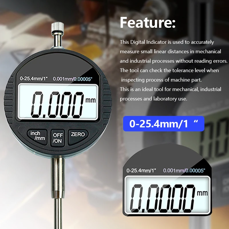 Digital Indicator 0-12.7mm/0-25.4mm 0.001mm 0.00005\