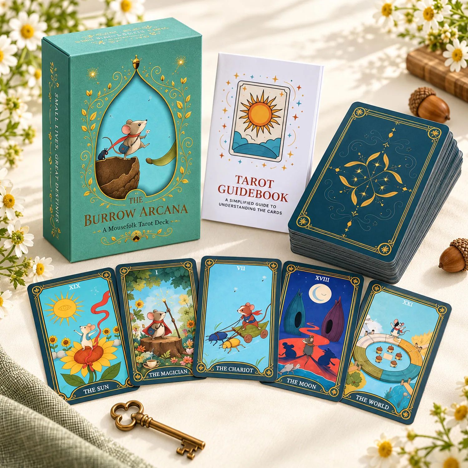 Tarot Deck With Guidebook - 13x8 cm, 78 kaarten: The Burrow