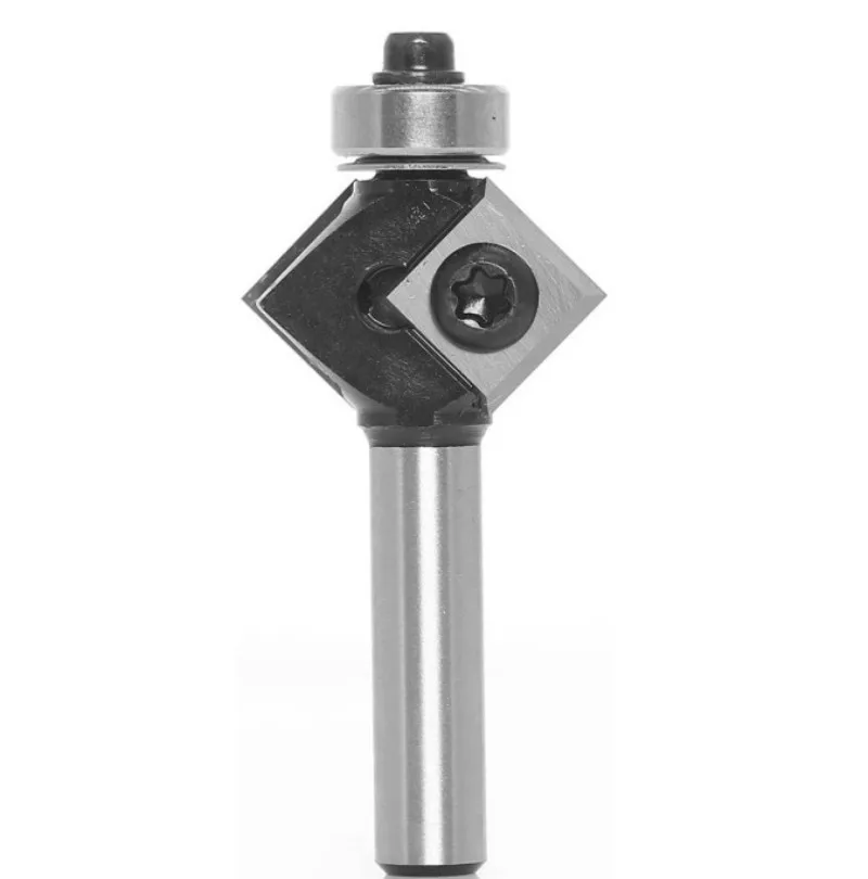 Imagem -02 - Oblíqua Angle Router Bit mm Haste com Rolamento Escultura em Madeira Fresa Ferramentas para Carpintaria Arredondamento de Canto Moinho Final 45 Graus