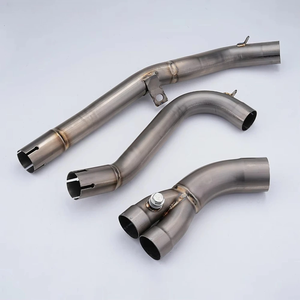 Suzu V-STROM 650/650 XT DL650/DL650 2017-2022 Silver Motorcycle Exhaust Middle Link Pipe Ti Alloy Original Caliber