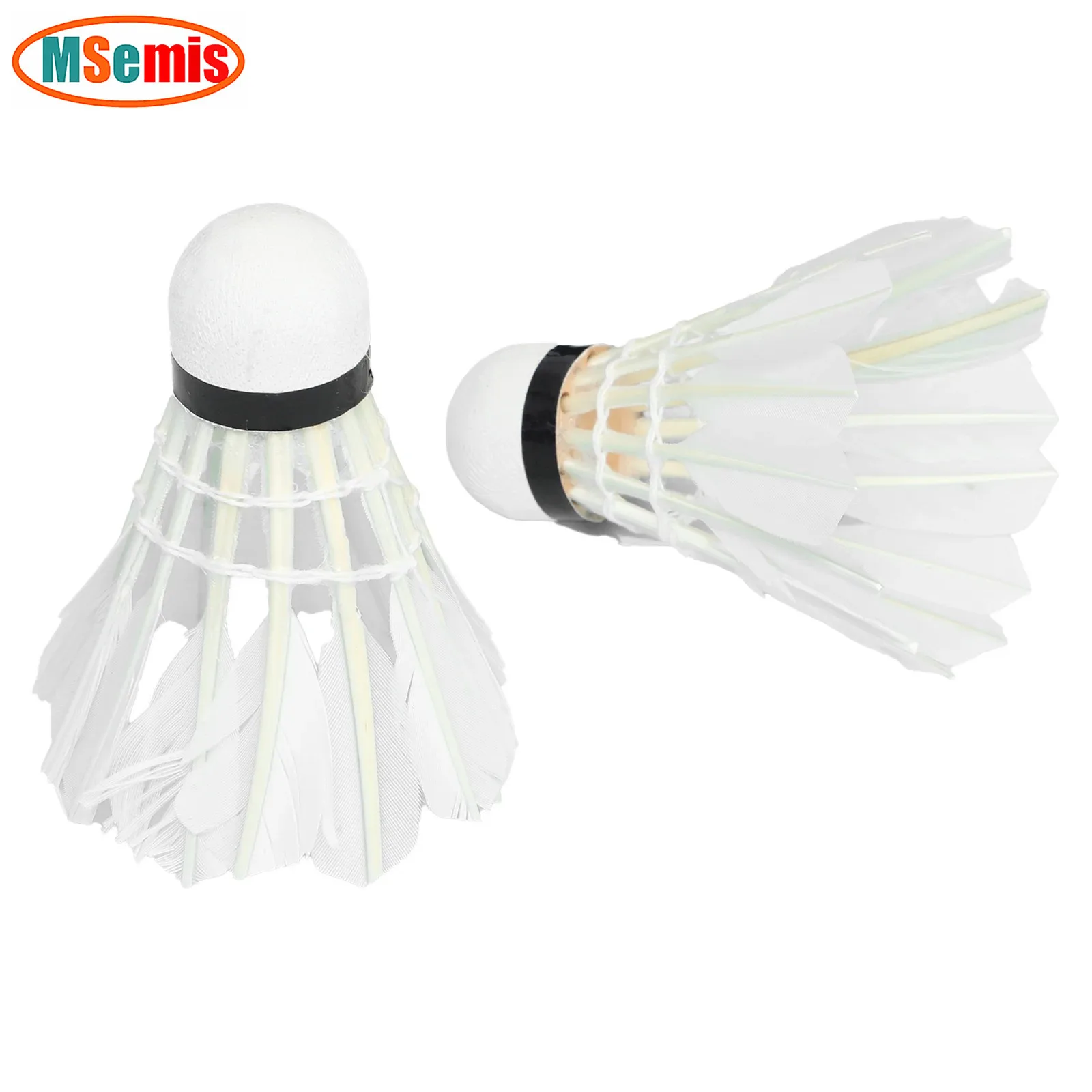 White Duck Feather Badminton Balls Sports Lightweight Shuttlecocks for Training Outdoor Practice