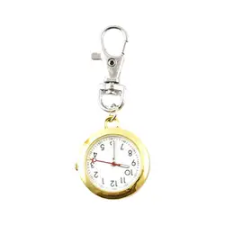 Pocket Watch With Key Buckle Waterproof Quartz Movement Quiet Large Screen Clip Record Time Keychain Watch Office