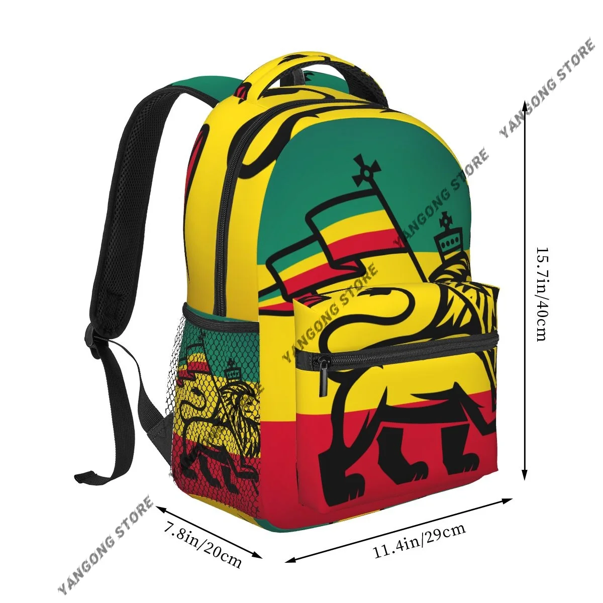 Teenager Bookbag Backpack Travel Bag Lion A Rastafari Flag Jungle Reggae Backpack For Laptop School Bags