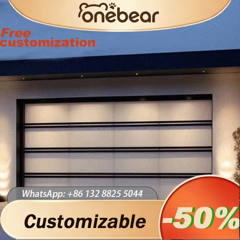 Any Size Custom Waterproof Premium Panel Construction With Glass Entry Design Weather Resistant Durable Home Exterior GarageDoor