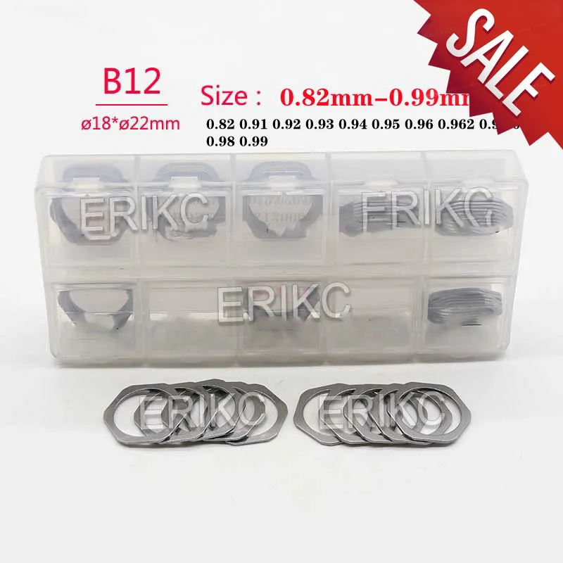 ERIKC B12 0.82 MM  SIZE 0.91-0.99MM Auto Accessory Injectors Needle Valve Shims 30 PCS /Box for Bosch Injection