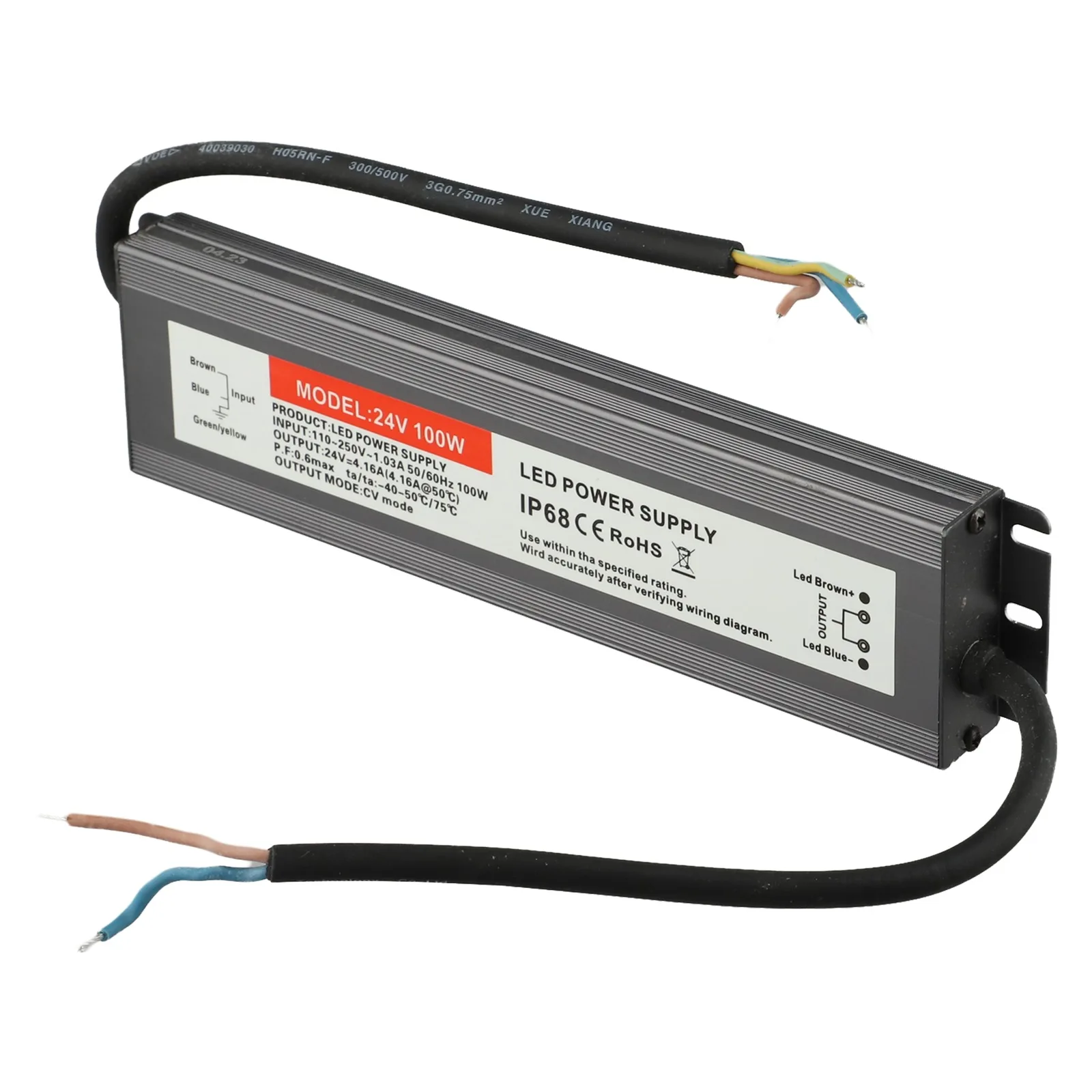 Adattatore da 100 W Driver LED Illuminazione esterna Protezione da sovraccarico Design robusto e affidabile per telecamere CCTV 221 * 53 * 20MM