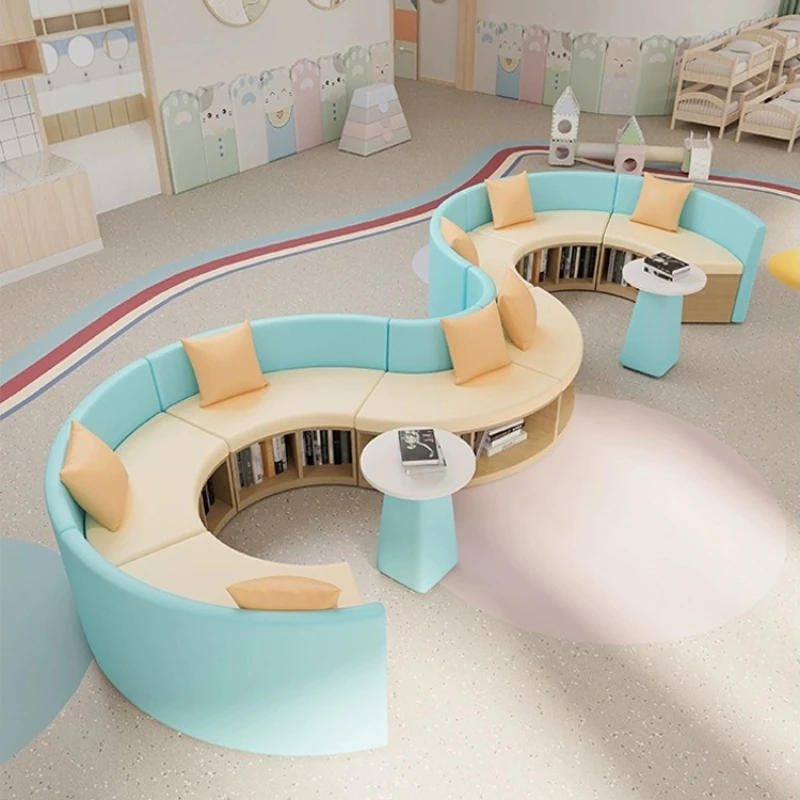 

Creative Alien Public Leisure Room with Library Bookshelf Sofa and School Reading Area Curved