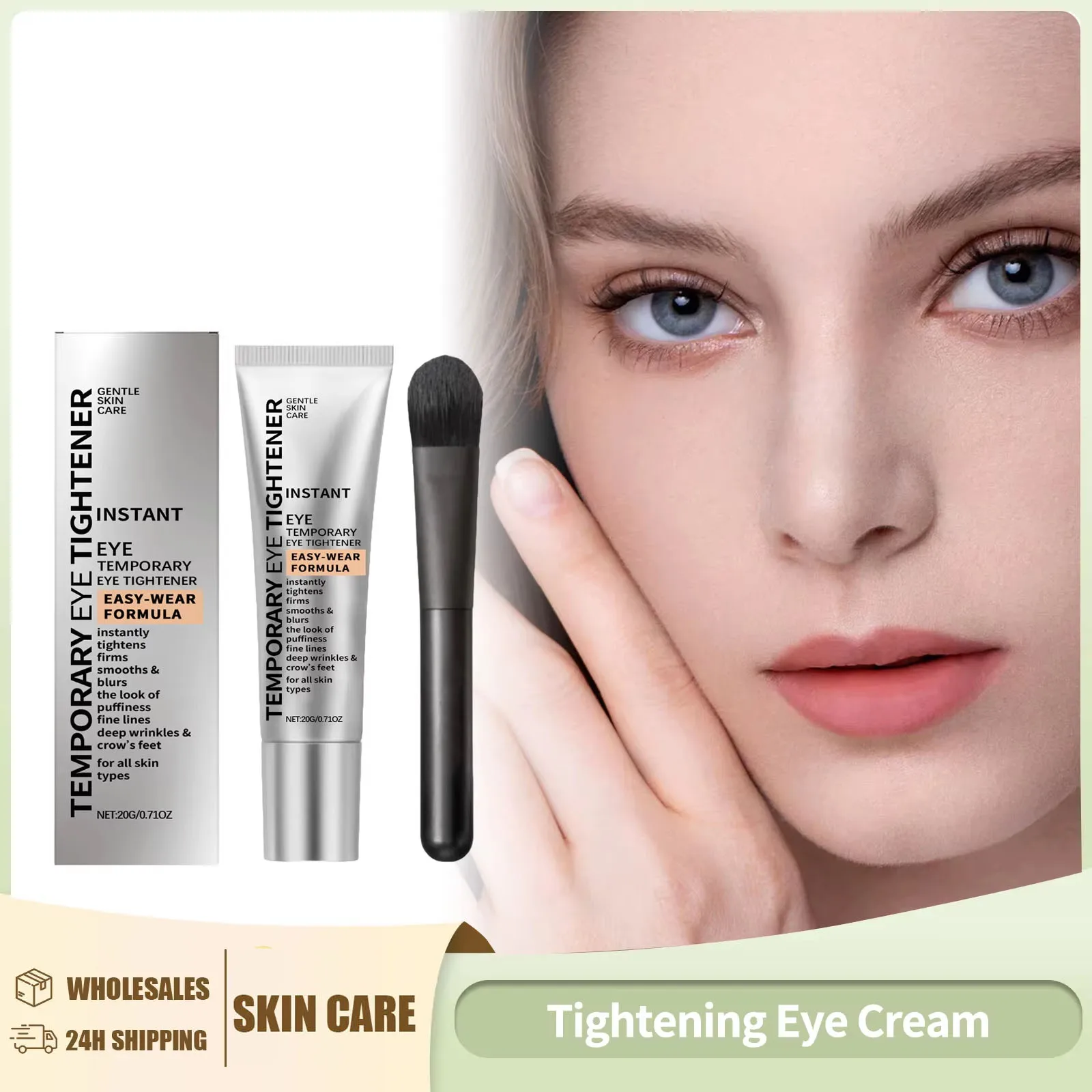 Instant Tighten Eye Cream for Removing Eye Bags Anti Puffiness Dark Circles Removal Firming Increase Elasticity Massage Eye Care