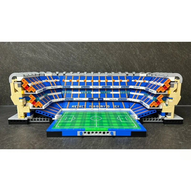 New product architectural series large football field Bernabeu DIY assembly building block toy model birthday gift for boys
