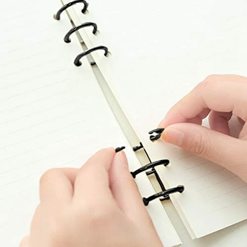 10 Piece 3-Rings Book Rings Metal Loose Leaf Binder Rings Binding Black Metal DIY Photo Album/Notebook/Round Circle Calendar
