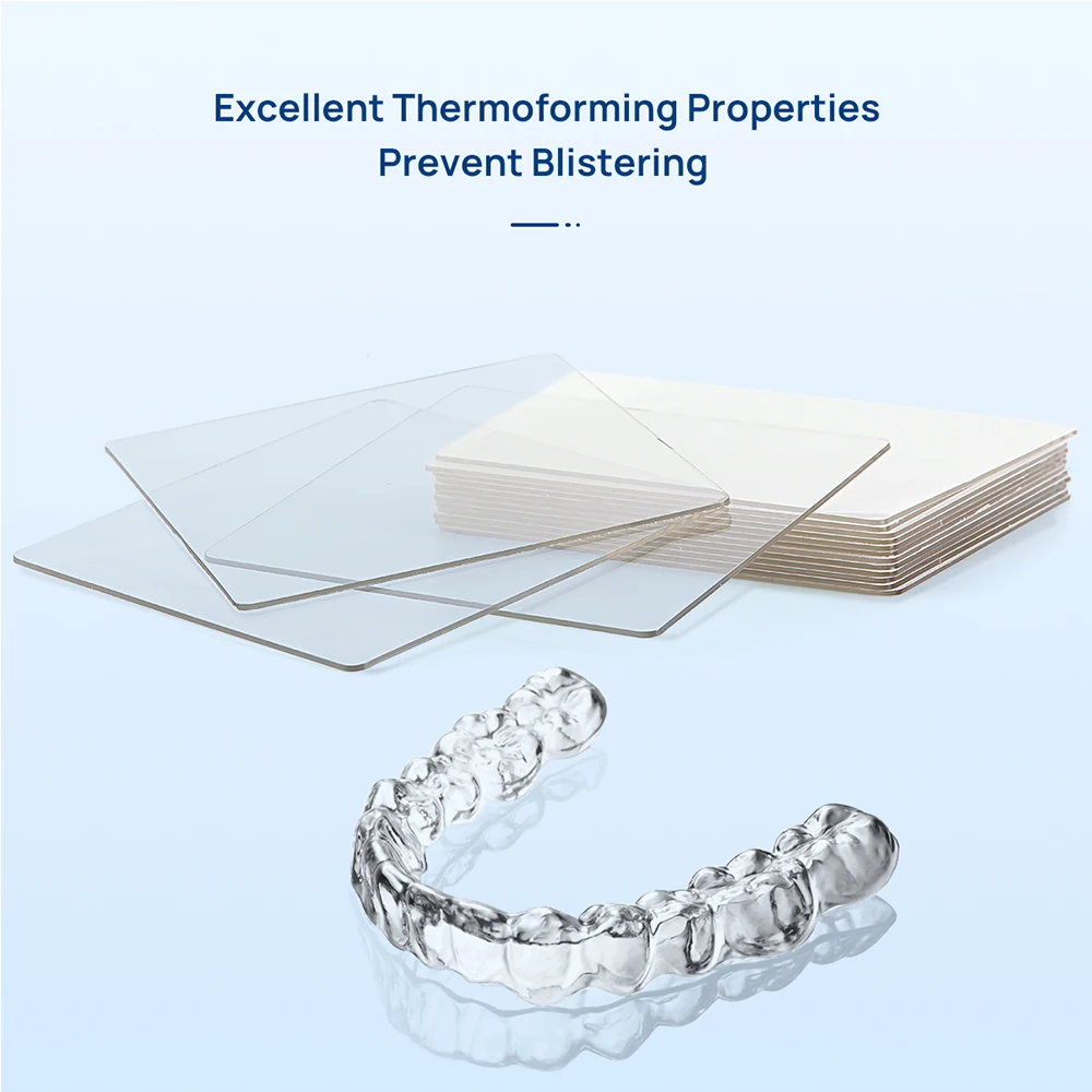 

JNSUR Square/Round Dental Orthodontic Splint Retainer Vacuum Forming Sheet Soft/Hard Plastic 0.5-3.0mm Dentistry Thermoforming