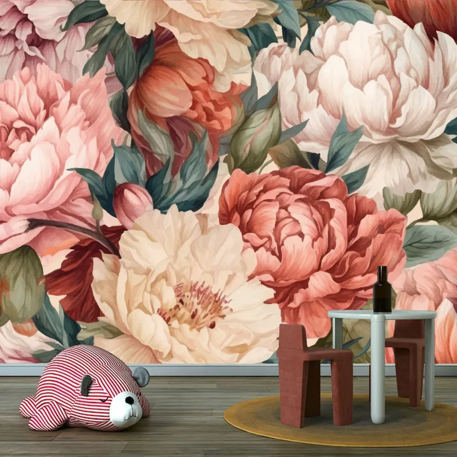 20+ Wall Papers Home Decor Art Peel N Stick Optional Photo Wallpapers for Living Room Nature Floral Poeny Walls Background Mural