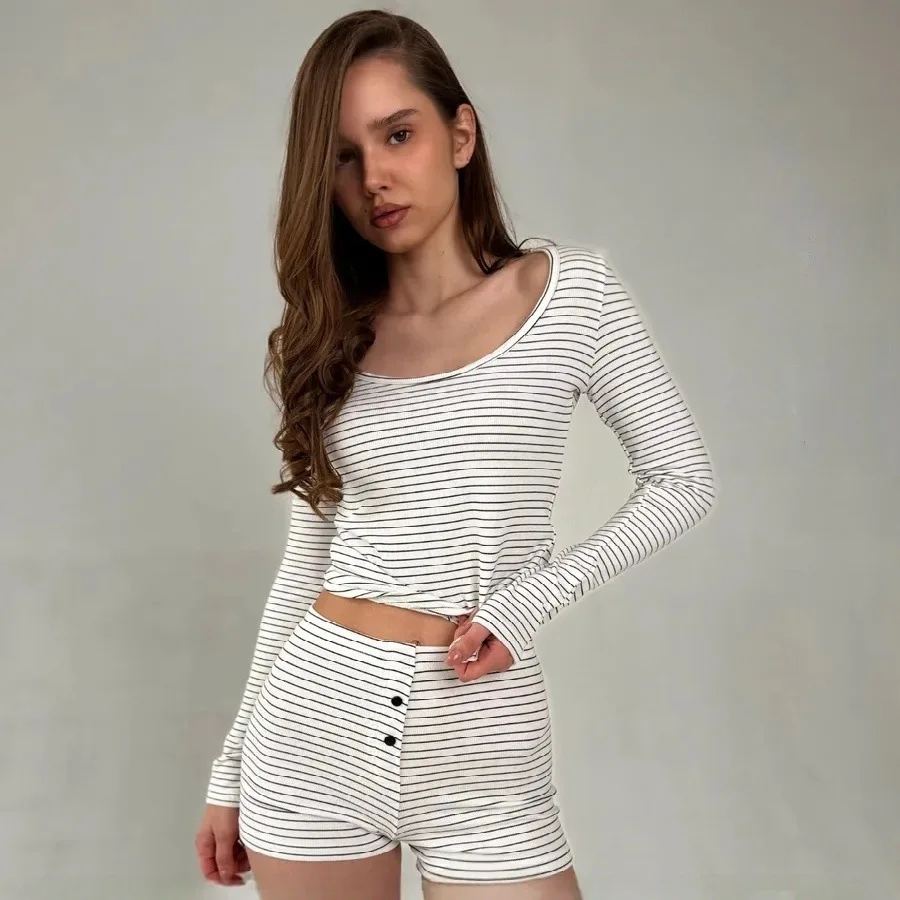 

Summer Woman Pajamas Set Sexy Women Pyjama Short Femme Home Wear Set Sleepwear Women's Pajama Ladies Pyjamas Shorts Sleep Lounge