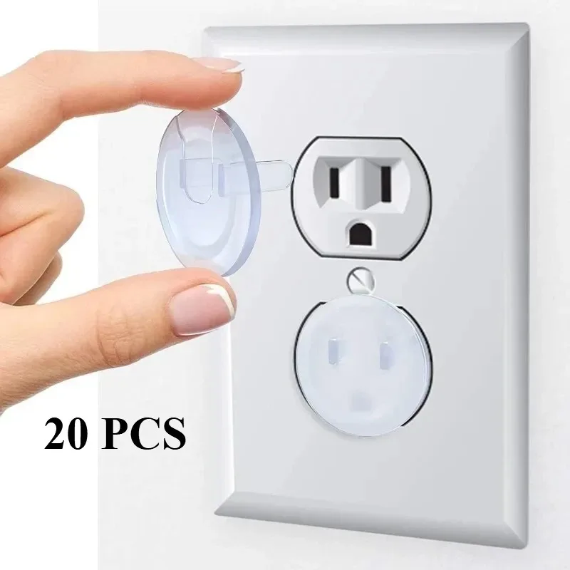 5-20Pcs Babyproof Outlet Covers Safety Socket Protectors Childproof Plug Caps Transparent Electrical Outlet Cover for Toddlers