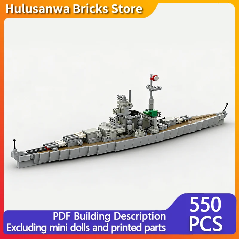 

Модель военного корабля времен Второй мировой войны, конструктор MOC, строительные блоки, военная техника, модульные технологии, подарки, праздничный набор для сборки, детские игрушки