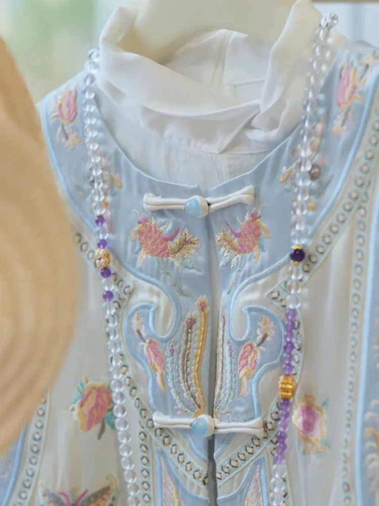 Nieuwe Chinese Sle Borduren Dames Tweedelige Set Vroege Herfst High-End Gevoel Zwaar Borduren Personali Vest Irt Ensemble