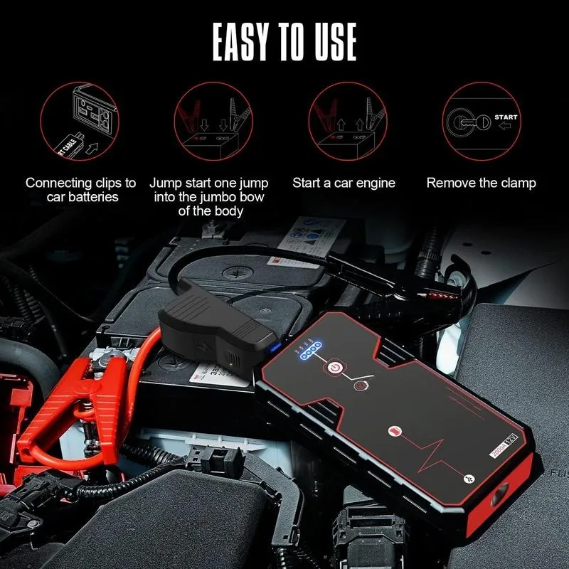 Car Jump Starter, 2000A Peak 21800mAh 12V Car Battery Starter(Up to 8.0L Gas or 6.5L Diesel Engine), with USB Quick Charge 3.0,L