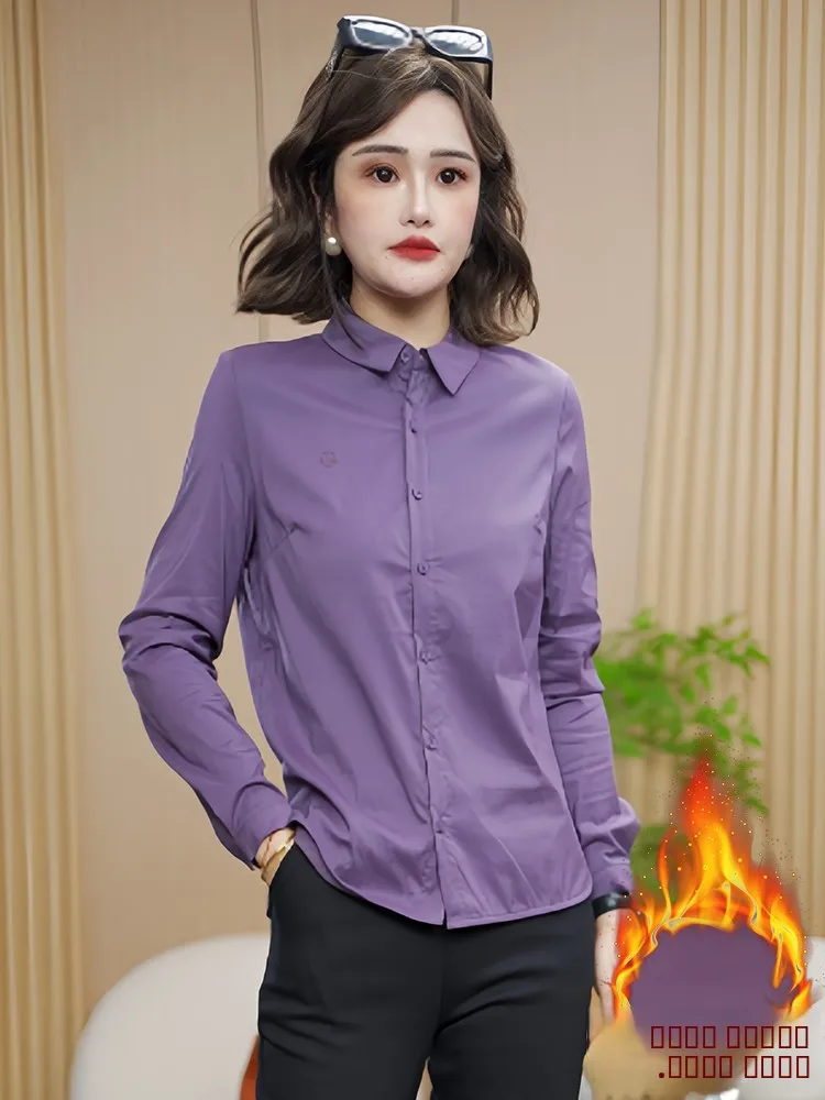

Sli Thi Warm Women's irt Korean Version Slim Fit Long Sve Collar Color Casual irt Unique Beautiful