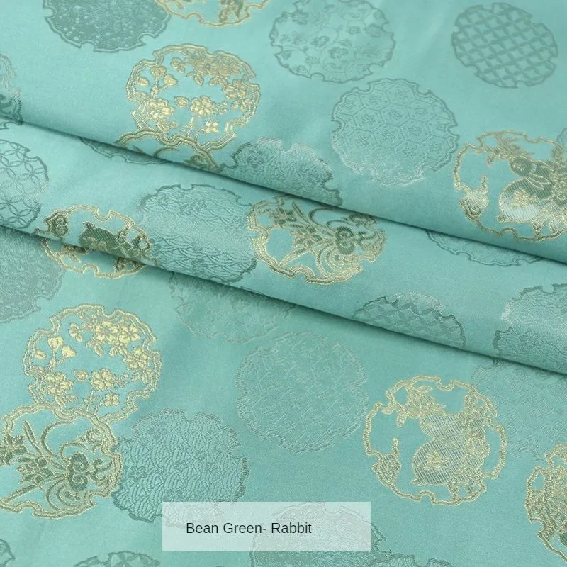 Brocade Jacquard Fabric Upholstery By Meters for Dress Table Runner Pillowcases Cushion Diy Sewing Cloth Soft Smooth Rabbit Pine