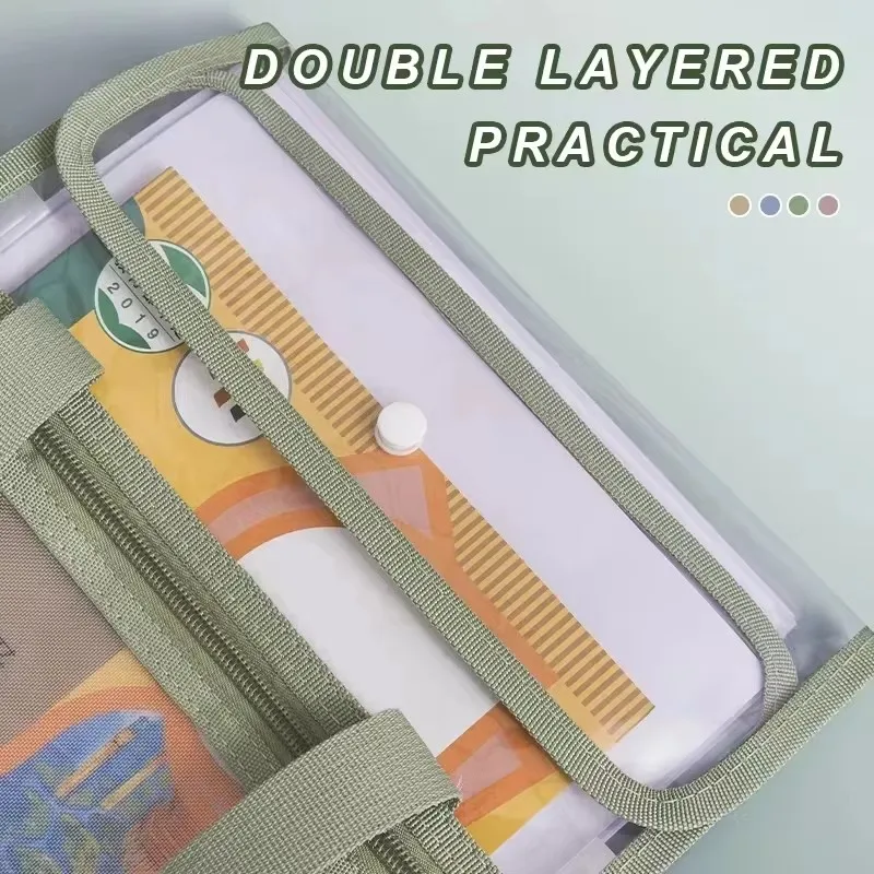 Bolsa de almacenamiento de papel para carpetas de 13 capas, bolsa de órgano portátil A4, herramienta de organización de papel de gran capacidad, bolsa de datos con asa para la escuela y la Oficina