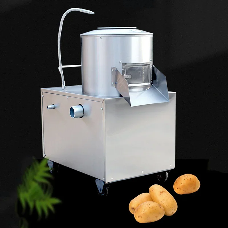 Commercial Potato and Cassaa , Automatic Stainless Steel ege Washer, Red Sandpaper Roller Grin(ized)