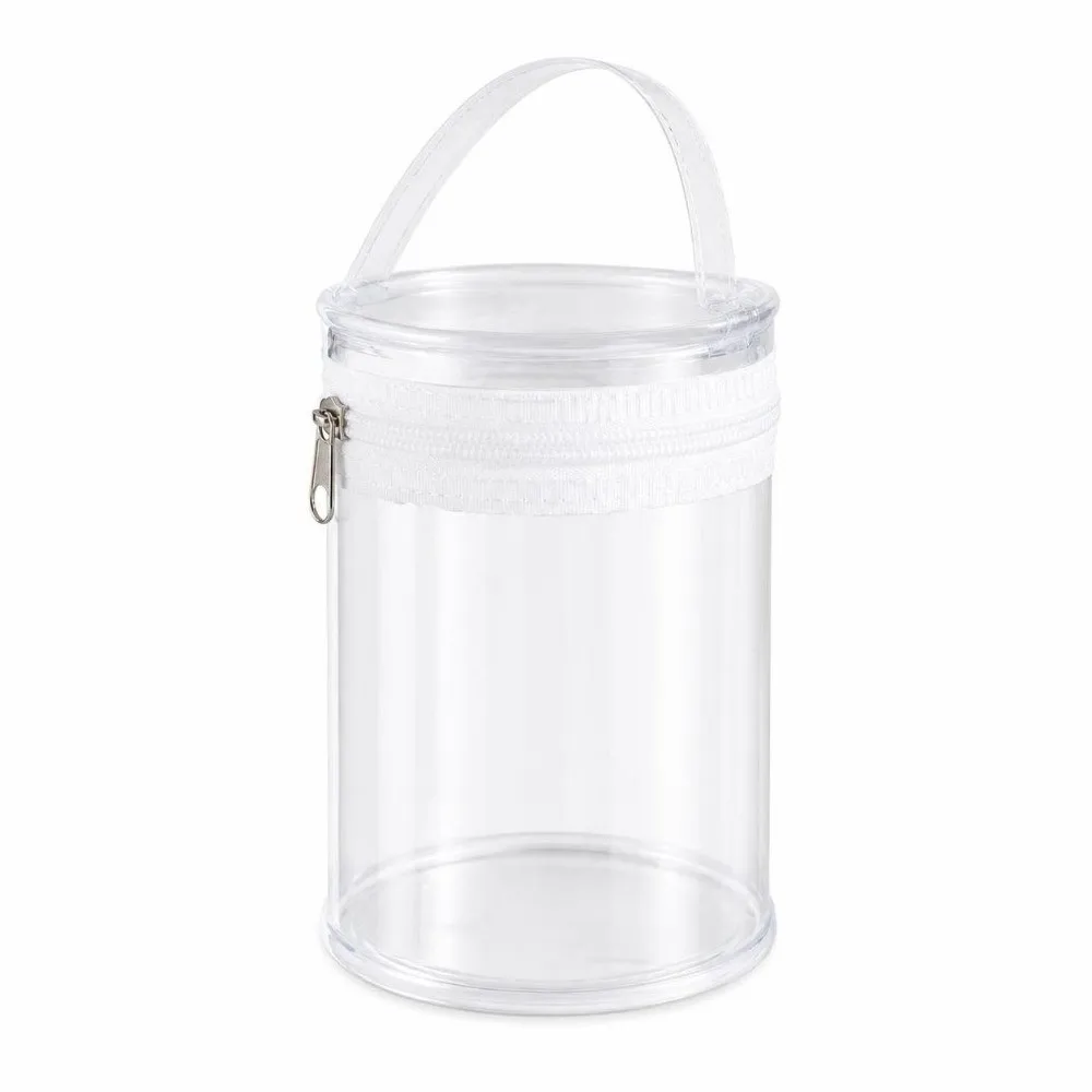 Durable Clear PVC Marker Pen Storage Bag Waterproof with Handle Pencil Bucket Cylindrical Marker Carry Case Students