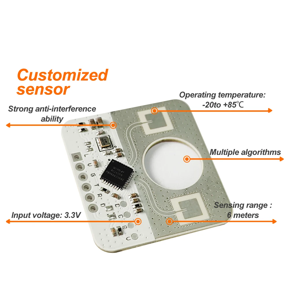 50PCS PCB Design Of 24GHz Universal Serie Radar Module Compatible With PIR Dual Sensor Able To Detect Tiny Movements Of The Huma