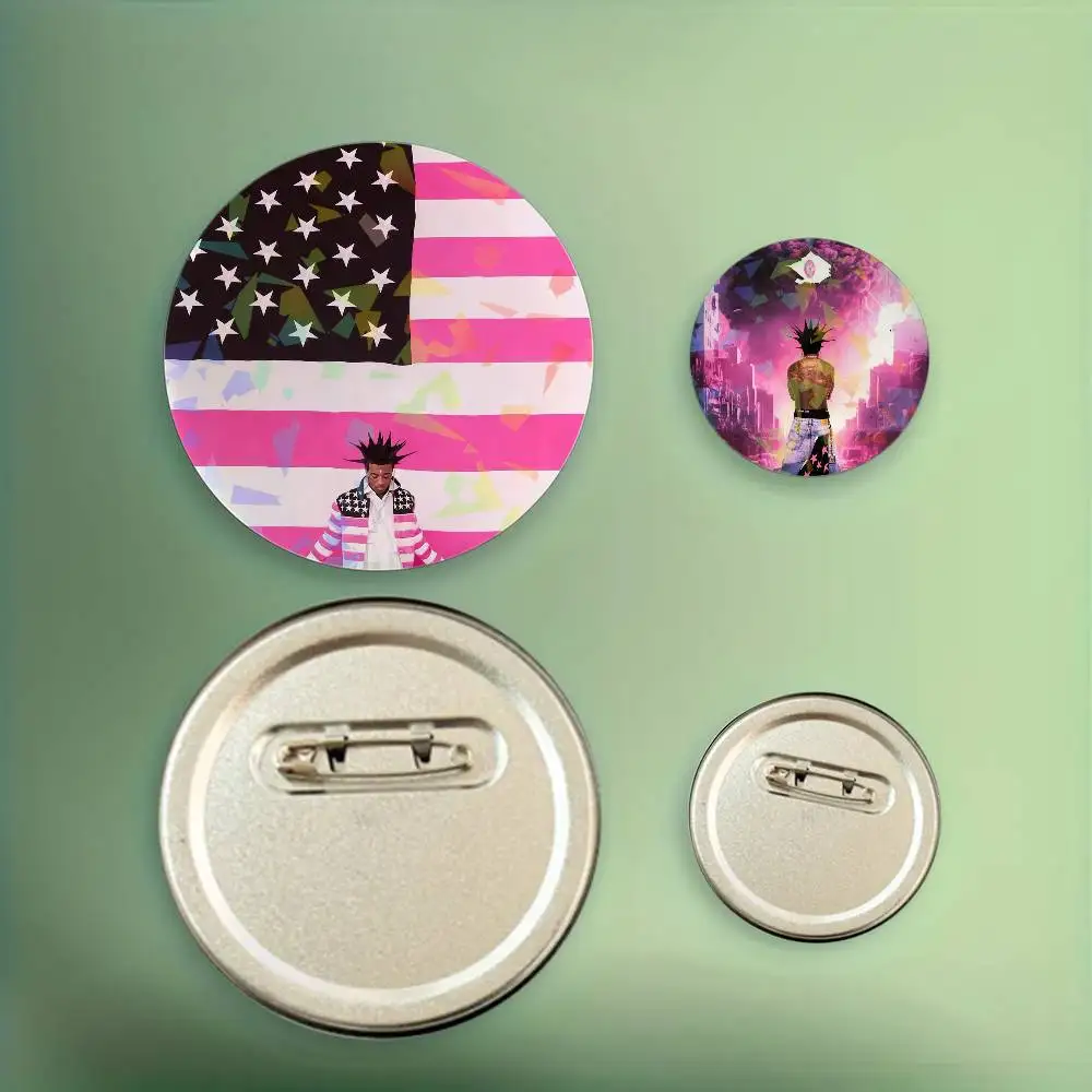 مغني الراب L-Lil UzI-S VertS شارة ليزر مستديرة بروش الملابس على ظهره اكسسوارات التلبيب الديكور هدية