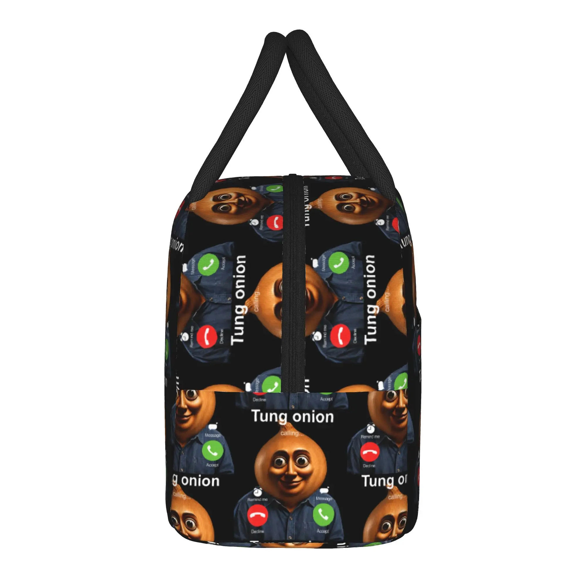 Tung Onion is Calling Brainrot Meme Lunch Bag Leisure Lunch Box Outdoor Picnic Thermal Lunch Bags For Child Oxford Cooler Bag