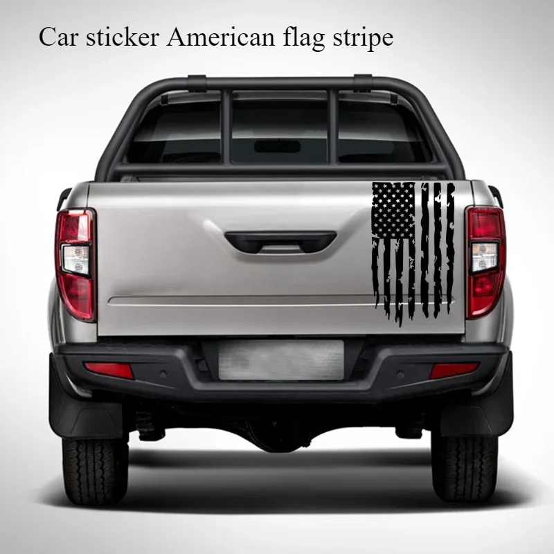 1pc American Flag Design Car Sticker Self-adhesive Vinyl Decals Truck Tailgate Car Accessories Scratch Covering Decoration