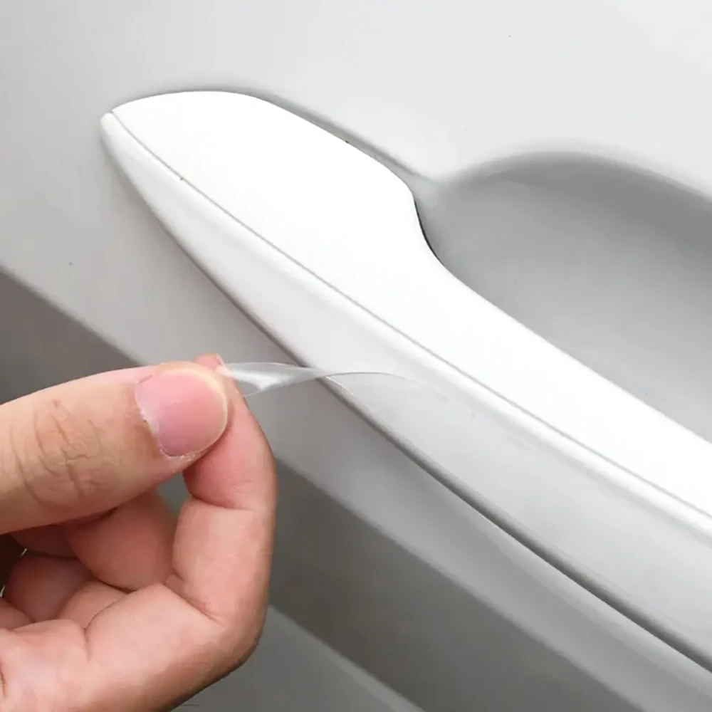 8 قطعة وعاء باب السيارة المضادة للخدش ملصق واضح وعاء الباب مقبض حماية ملصق الطلاء سطح فيلم مقبض المضادة للتصادم قطاع