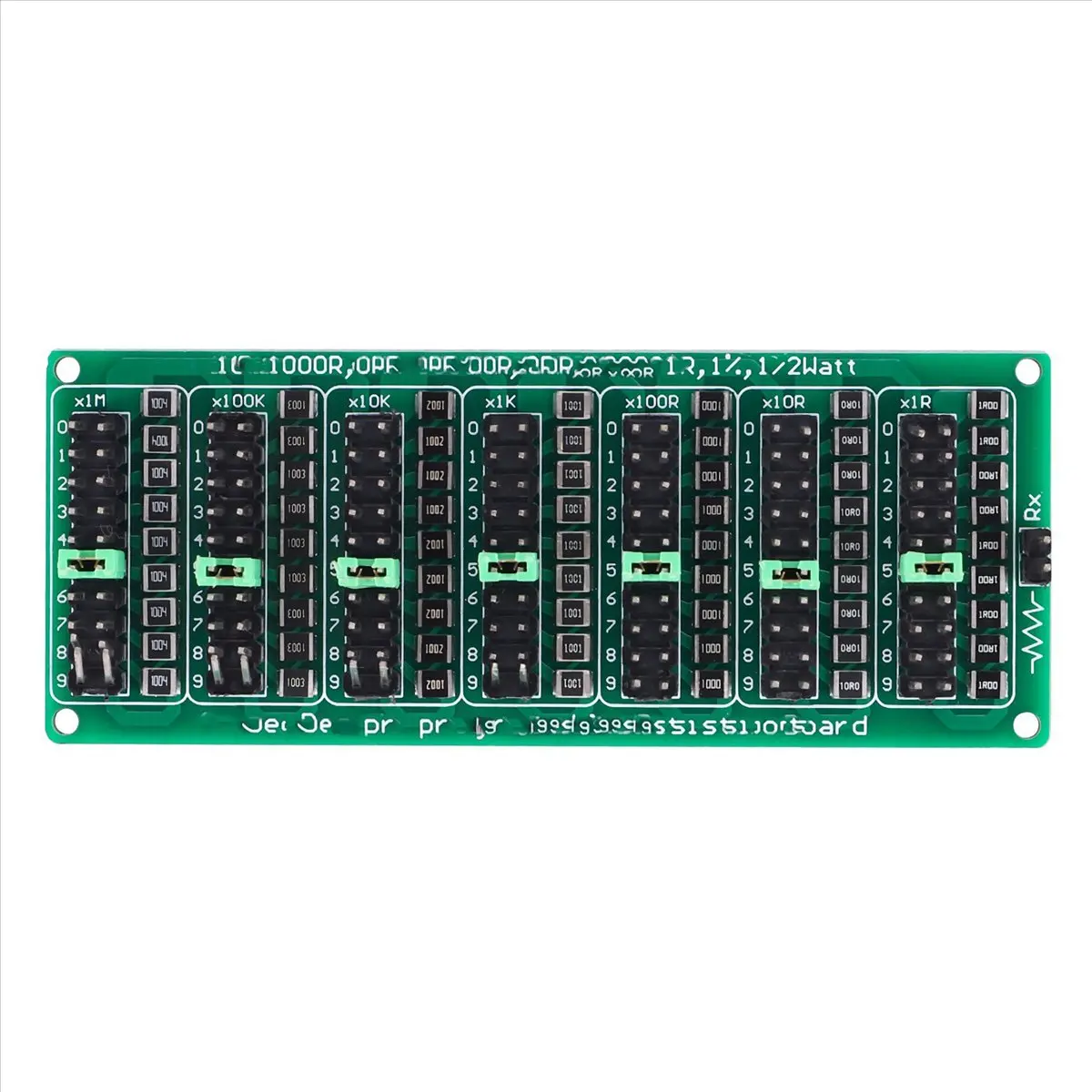 7 Decade 1R - 9999999R Programmable SMD Resistor Slide Resistor Board Step Accuracy 1R 1% 1/2 Watt Module 200V-DT82