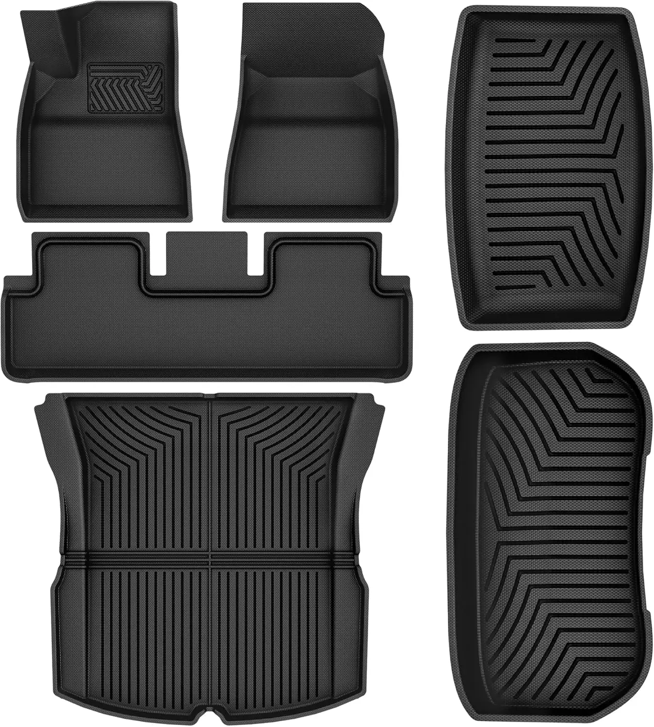 Car Floor Mats for Tesla Model3 Highland 2024 All Weather Floor Liners Trunk Mat