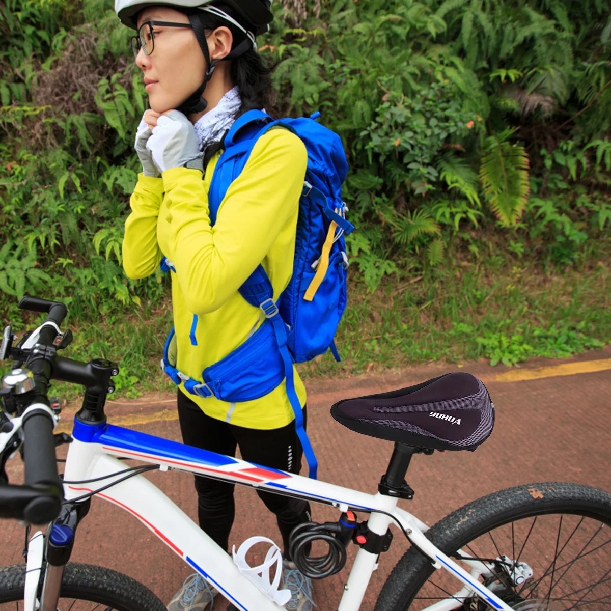 3D Abdeckung Kissen Dicke Silikon Anti-Slip Wasserdicht Für Rennrad Radfahren Sattel Pad Fahrrad Sitz Radfahren Sitz Rennrad