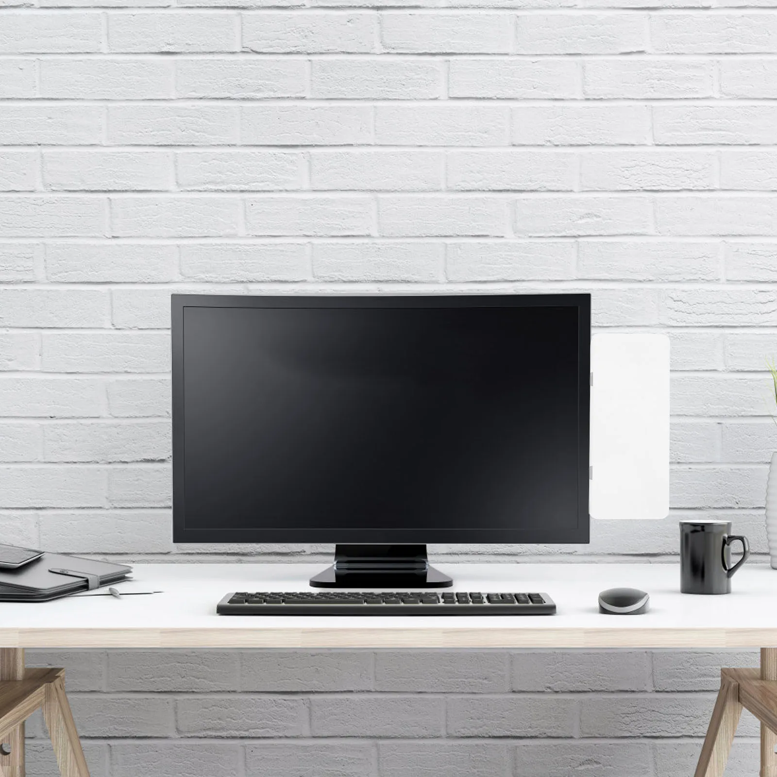 Blocco note per monitor magnetico, pannello per messaggi cancellabile, attacco laterale per schermo del computer, accessori da scrivania per ufficio