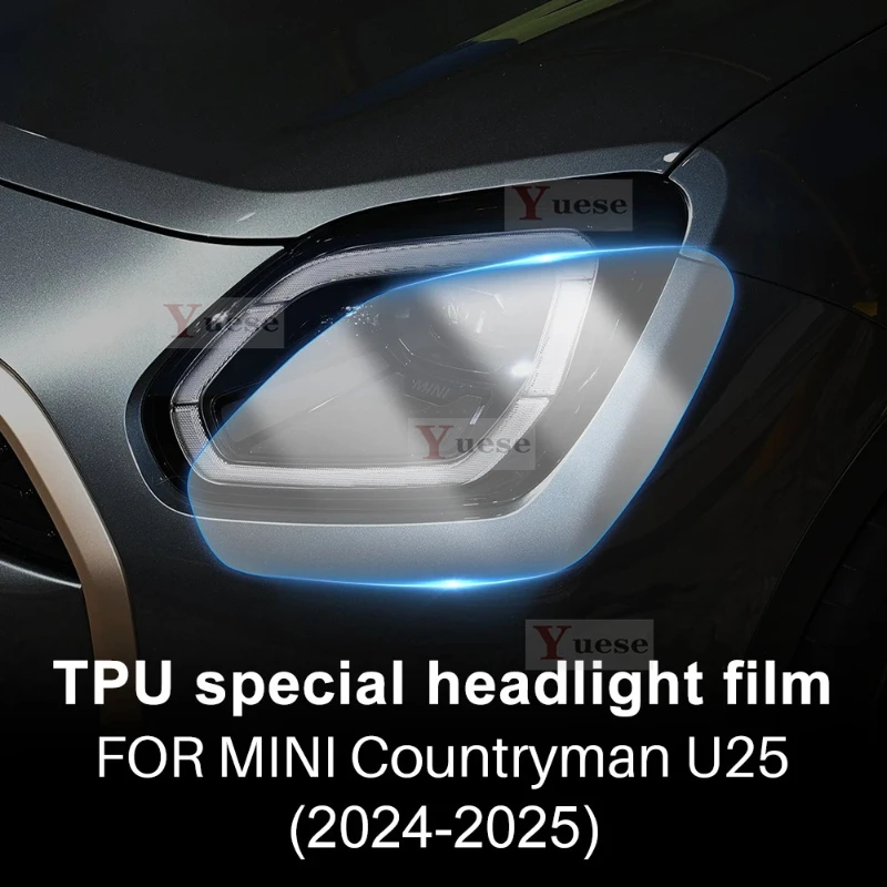 

Для Mini Cooper Countryman U25 2024 2025 2 шт. защитная пленка для фар автомобиля прозрачная дымчатая черная наклейка из ТПУ