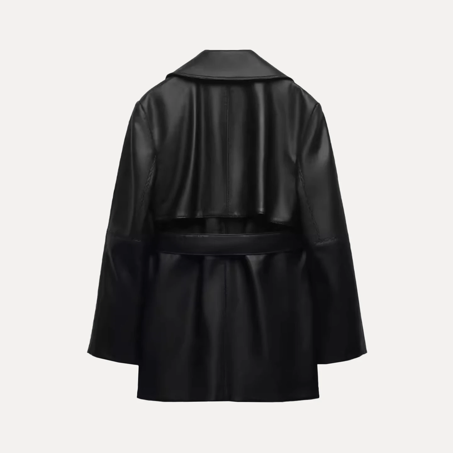 Z 2025 Nieuwe Faion ort Lederen Jaet Ele Aosphere Dameskleding Woon-werk Sle Lange Sve Pak Kraag