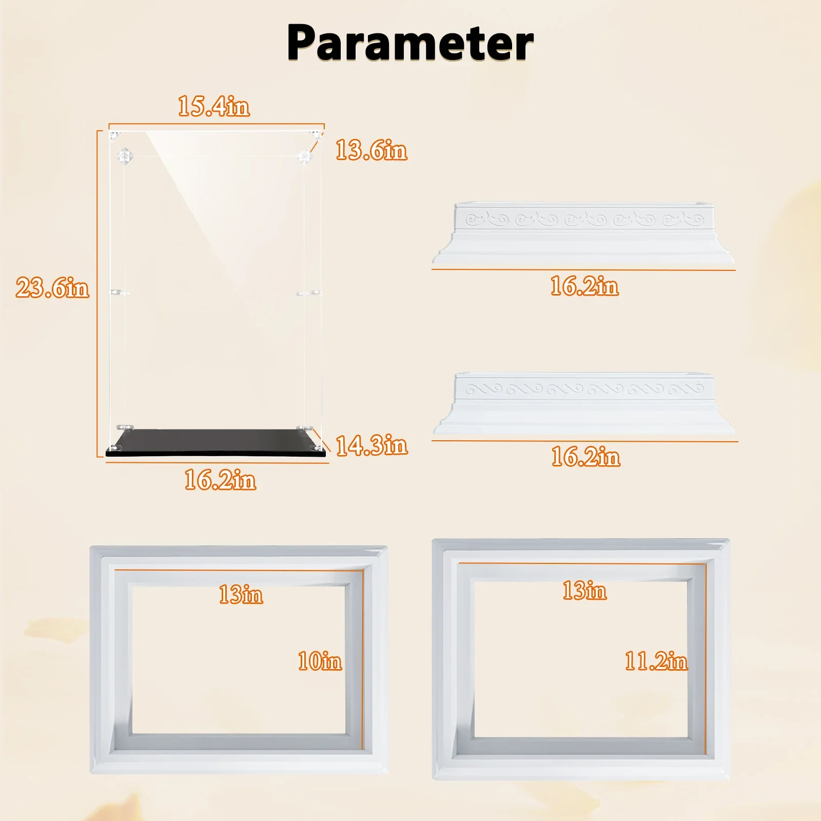 Eary Display Case Roman Column Base for Labubu Zimomo Angel Acrylic Box for Doll Transparent Dustproof Storage Easel Accessories