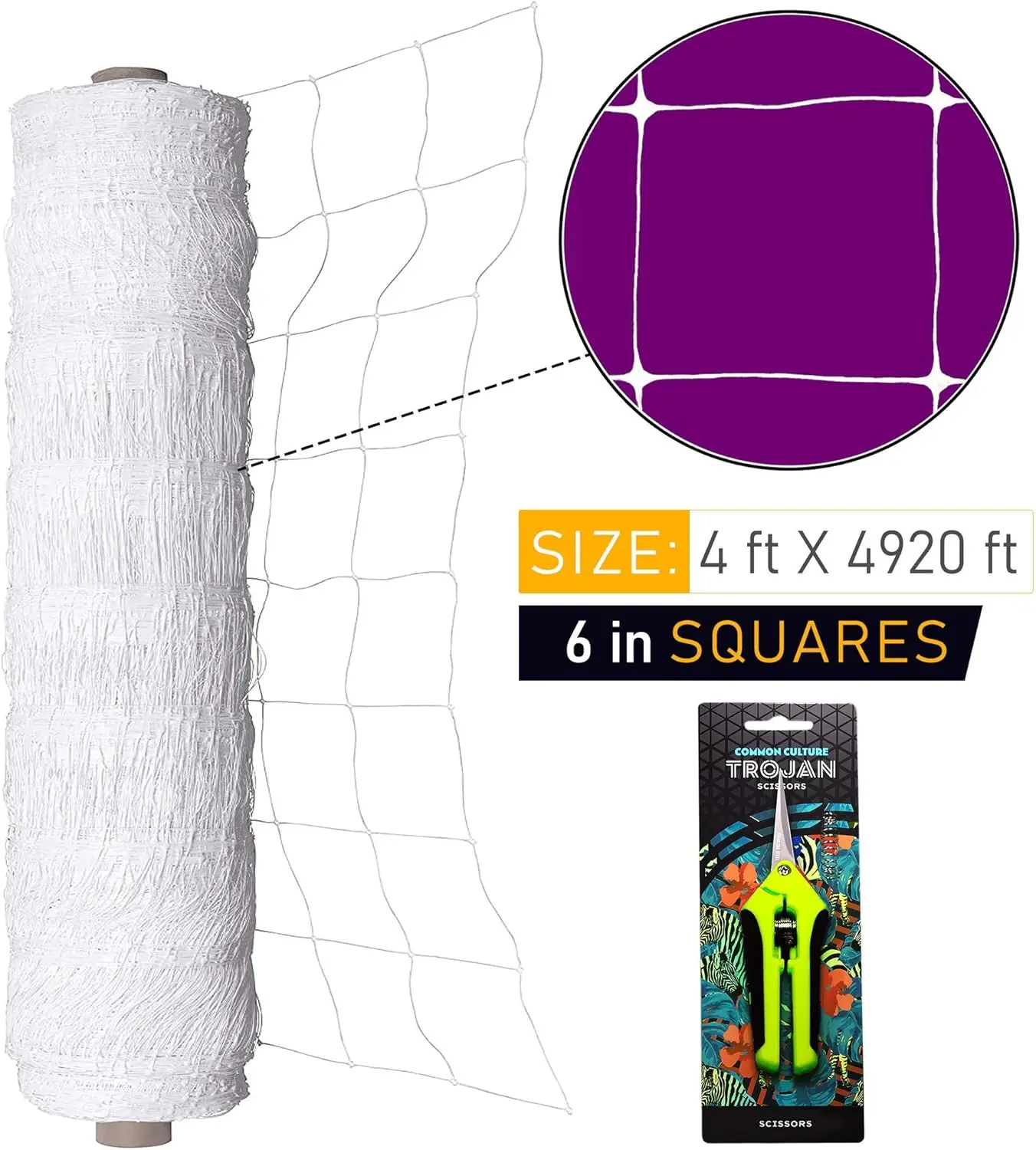 CULTURE Professional Grade Trellis Netting Bulk Roll, 4ft x 4920ft (48