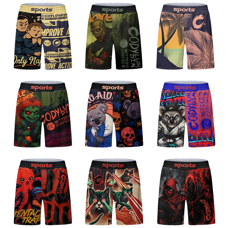 

New Kid's Boy Rashguard MMA Shorts Jiu Jitsu Brazilian Grappling Bjj Gi Boxing Rash Guard Sport Jerseys Children Fighting Shorts