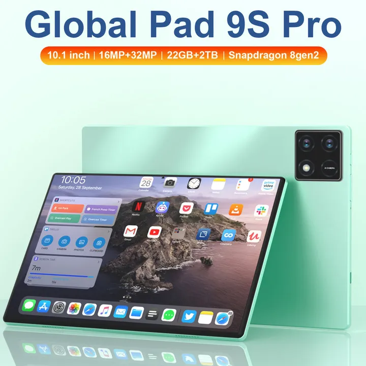 Pad 9S Pro แท็บเล็ต PC ต้นฉบับใหม่ทั่วโลกแอนดรอยด์14 Snapdragon 8gen2 22GB + 2TB 5G ซิมคู่ WIFI GPS 4K HD แบบเต็มหน้าจอ