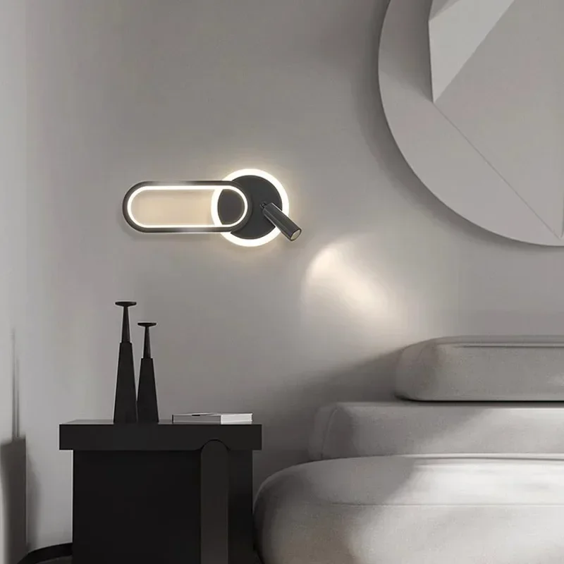 TechHPModern LED Wall Lamp For Living Room Bedroom Bedside Study Room Stair Aisle Minimalist Creative
